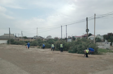 Qaradağ rayonunda təmizlik işləri görülür