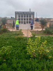 Qaradağ rayonu Qobustan qəsəbəsi ərazisində təmizlik və abadlıq işləri aparılmışdır