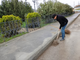 Qaradağ rayonu Qobustan qəsəbəsi ərazisində təmizlik və abadlıq işləri aparılmışdır