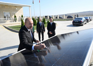 Azərbaycan Respublikasının Prezidenti İlham Əliyev “Qobustan” Günəş Elektrik Stansiyasının açılışında iştirak edib