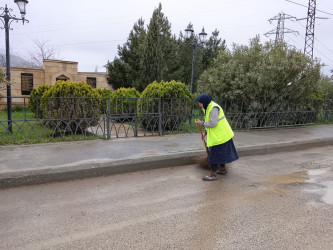 Qaradağ rayonu Qobustan qəsəbəsi ərazisində təmizlik və abadlıq işləri aparılmışdır