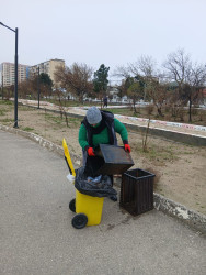 Qaradağ rayonu Sahil qəsəbəsində genişmiqyaslı təmizlik işləri aparılmışdır.