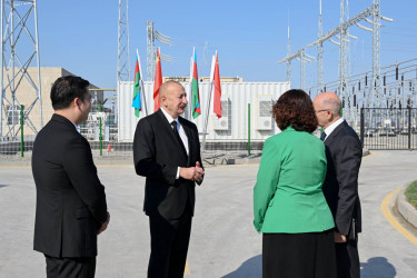 Azərbaycan Respublikasının Prezidenti İlham Əliyev “Qobustan” Günəş Elektrik Stansiyasının açılışında iştirak edib