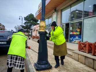 Qaradağ rayonu Sahil qəsəbəsində genişmiqyaslı təmizlik işləri aparılmışdır.