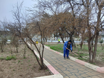 Qaradağ rayonu Sahil qəsəbəsində genişmiqyaslı təmizlik işləri aparılmışdır.