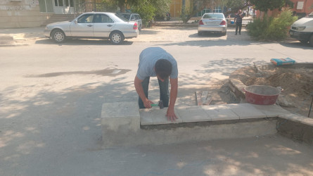 Sahil qəsəbəsində təmir bərpa işləri aparılır