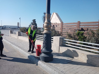 Qaradağ rayonunda təmizlik və dezinfeksiya işləri görülür