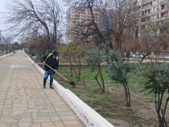 Qaradağ rayonu Sahil qəsəbəsində genişmiqyaslı təmizlik işləri aparılmışdır.