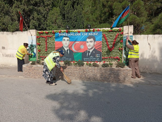 Qaradağ rayonu Müşviqabad qəsəbəsi ərazisində təmizlik və abadlıq işləri aparılmışdır