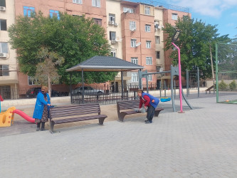Qobustan qəsəbəsində təmizlik və abadlıq işləri aparıldı