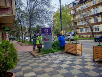 Qaradağ rayonu Sahil qəsəbəsində genişmiqyaslı təmizlik işləri aparılmışdır.