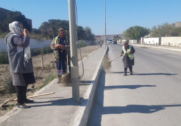 Qaradağ rayonunda təmizlik işləri görülür