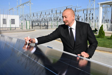 Azərbaycan Respublikasının Prezidenti İlham Əliyev “Qobustan” Günəş Elektrik Stansiyasının açılışında iştirak edib