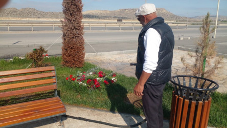 Qobustan qəsəbəsində təmizlik və abadlıq işləri aparıldı