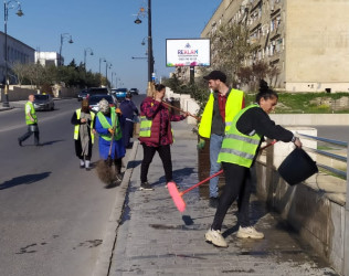 Qaradağ rayonunda təmizlik işləri üzrə iməclik davam etdirilir