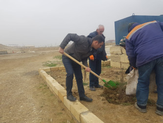 Korgöz qəsəbə qəbristanlığında növbəti ağac əkmə işləri görüldü