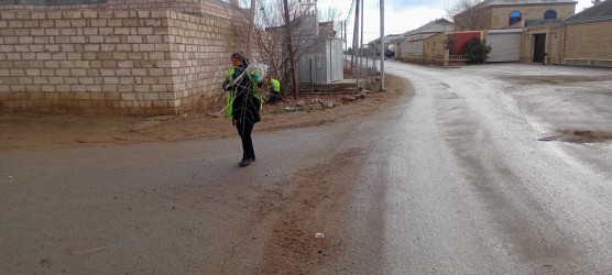 Qobustan qəsəbəsi ərazisində təmizlik işləri aparılmışdır.