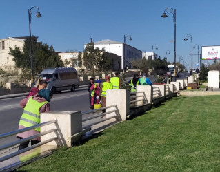 Qaradağ rayonunda təmizlik işləri üzrə iməclik davam etdirilir